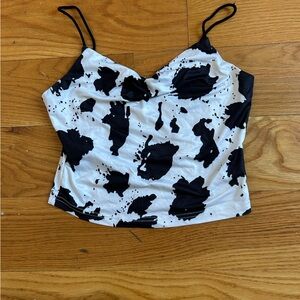 SHEIN Monochrome Cow Print Top